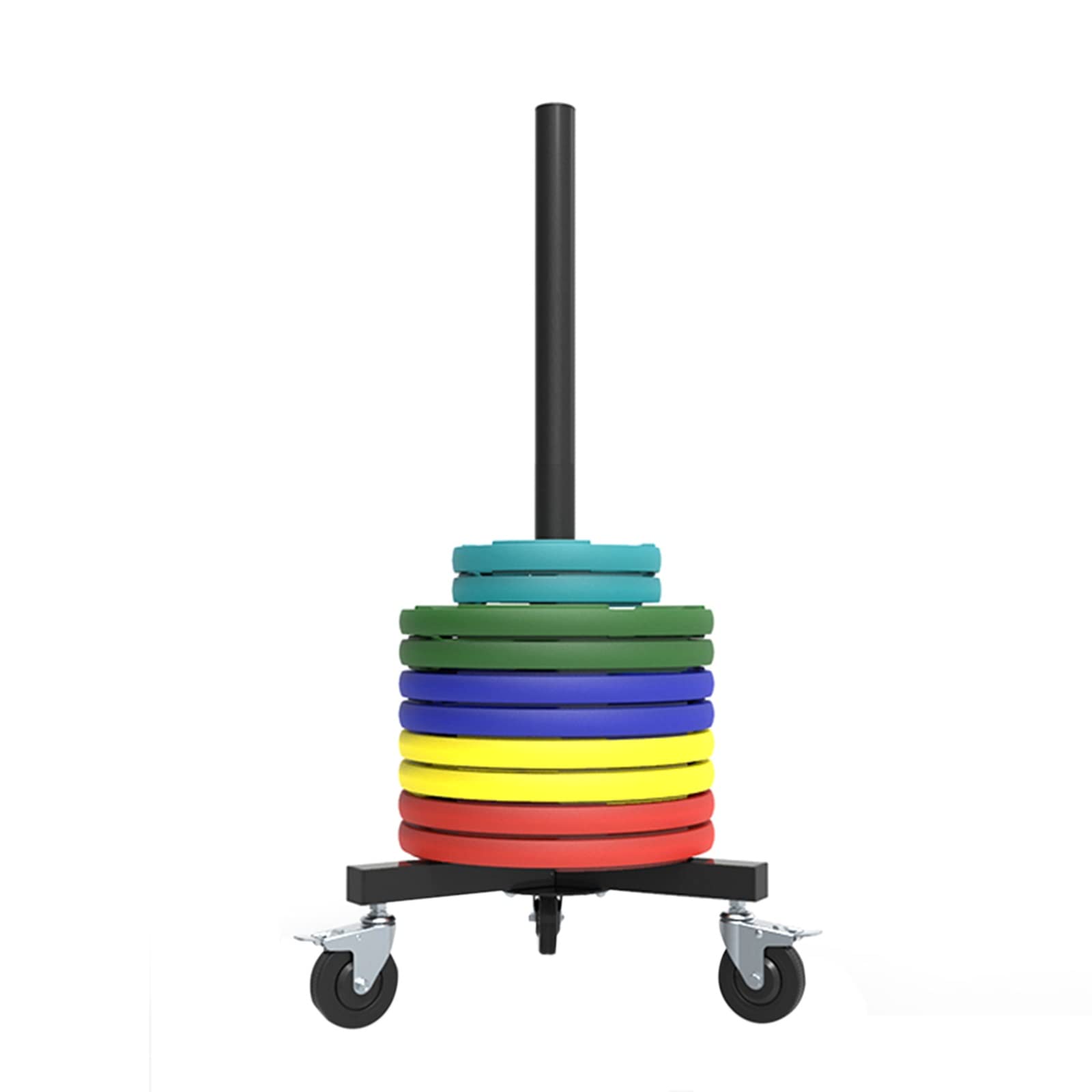 Rastrelliera Pesi, Porta manubri Dischi Nero 50 Mm Peso Portatarga Standard con Ruote, Scaffale Portapiatti Olimpico Verticale da Pavimento, Organizzatore di Palestra Commerciale