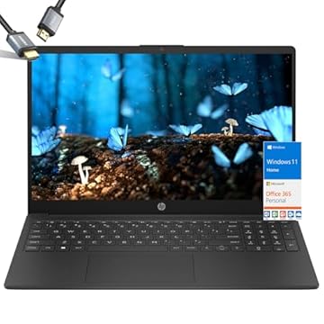 HP Laptops 15.6 Polegadas - Laptop Escolar 2024 Windows 11 - Processador Intel N200 Beat i7-10510Y - Wi-Fi 6 - USB C - Bateria de Longa Duração - Cabo HDMI (16 GB RAM | SSD UFS de 128 GB)
