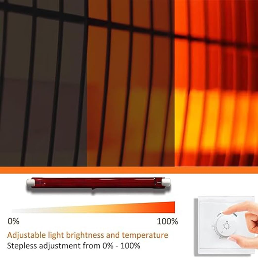 Generico R7s - Bombillas de infrarrojos regulables de 118 mm y 200 W R7s para calentador U3, tubo de luz calefactora de cuarzo rojo de 200 lm, 118 mm, 200 W, 4 unidades