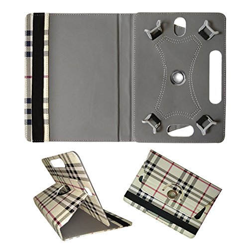 Image of Fastway Rotating Leather Flip Case for Lenovo TAB 4 8 TB-8504X Tablet Cover Stand Black (Cream)