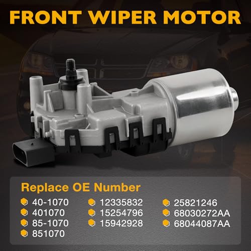 Image of Front Windshield Wiper Motor Compatible with Chevy Buick Chrysler Dodge Pontiac Saturn,Traverse Uplander Enclave Terraza 200 Cirrus Sebring Avenger Journey Acadia, Replace 68030272AA 12335832