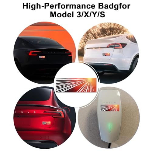 Image of Emblem Stickers Compatible with Tesla Model 3 Y X S Cybertruck, Performance Edition Ludicrous Decal for Rear Trunk Accessories Sticker Decal Decorations