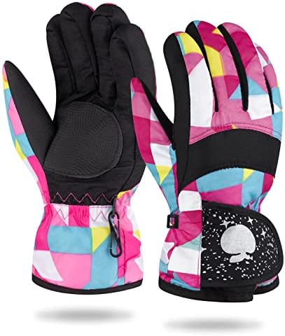LUVNFUN Kids Snow Gloves Waterproof Ski Gloves for Boys & Grils -Winter Warm Gloves for Cold Weather