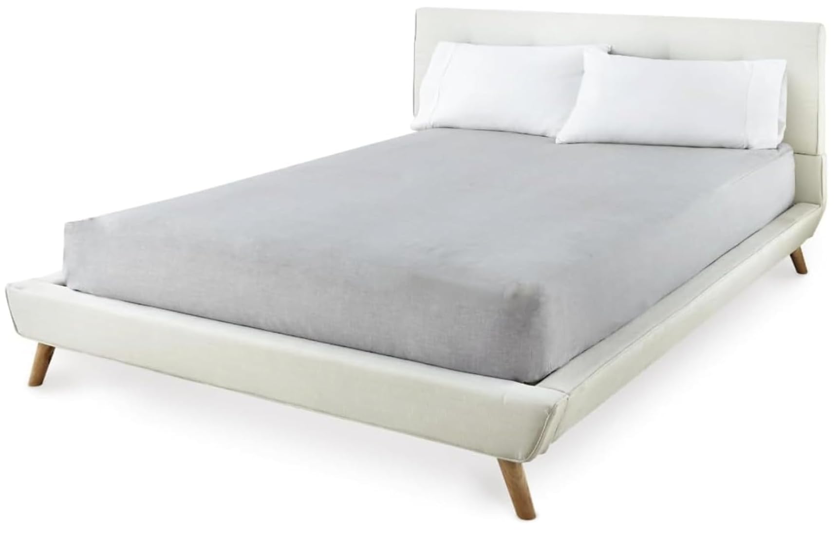 Hybrid Flat Sheet with Elastic Bottom Corners by Eazy Sheetz – Top Flat Sheet Feel with Stay-Tucked Corners for RV or Home Beds (King Flat - Standard, Short, or RV (Rain - Silky Cotton) FLKR