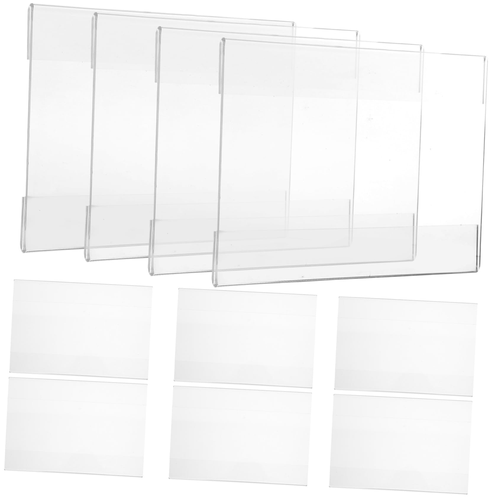 4 Set Supporto Per Cartellini Dei Prezzi Trasparenti Cavalletti Per Cartellini Espositivi Etichetta Del Mercato Giradischi Espositore Per Carte Adesivi Supporti Per 10 pezzi*4