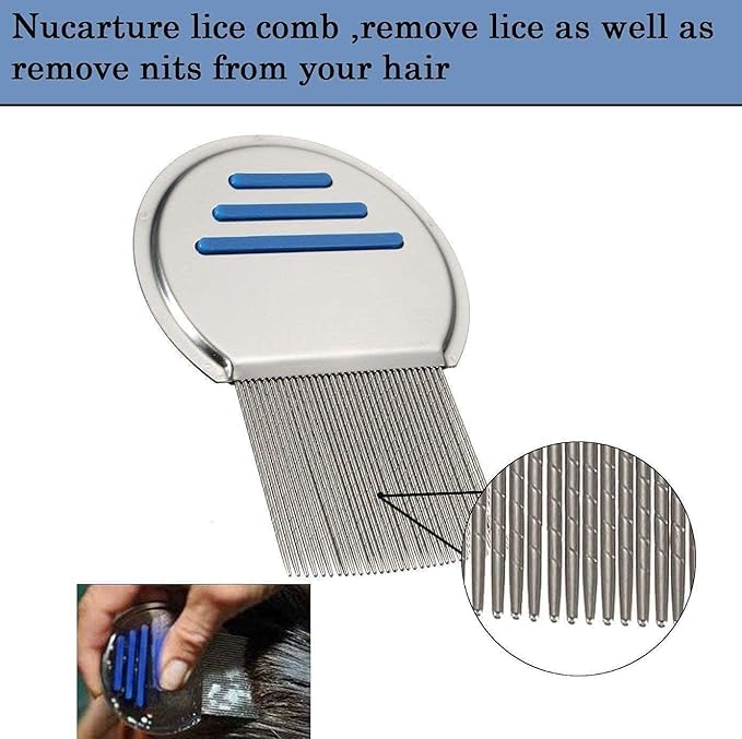 Image of Eminent Steel Lice & nits removal comb for women hair | Anti lice treatment Nit comb for lice eggs removal lice comb for Kids, Women & Men | Head lice comb eggs remover | Lies hair comb Nits & Lice remover products (Pack of 1)