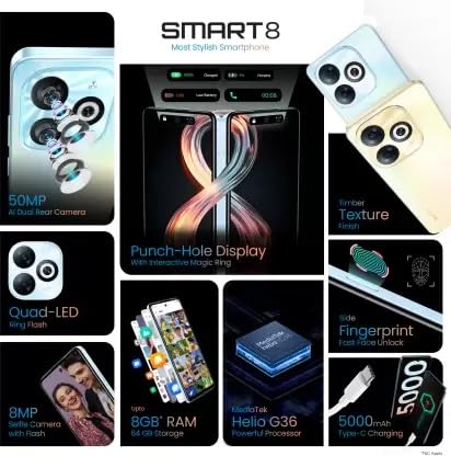 Infinix Smart 8 4 GB 64 GB (Rainbow Blue) 3 51jS1fvpYKL