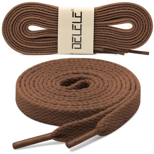 Image of DELELE 2 Pair Super Quality 24 Colors Flat Shoe laces 5 /16 inch Wide Shoelaces for Athletic Running Sneakers Shoes Boot Strings
