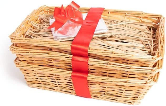 3 PACK Large Hamper Wrapping Kits 47cm x 29cm 3x Pack Large Hamper Wrapping KIts - Basket Bags with Bows Plastic Clear for Gifts Hampers Wrapping and Ribbon