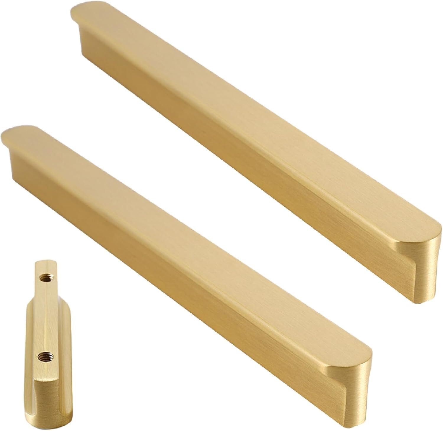 Tnbccxn 128Mm Hole Pitch Cabinet Handles, Cabinet Handles,2Pack Full Copper Solid Handle Golden(128Mm Hole Pitch)