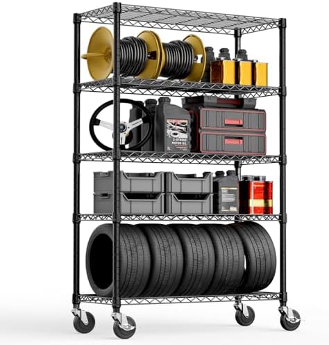 M MZG 5-Shelf Storage Shelves,Wire Shelving Heavy Duty Metal Stor...