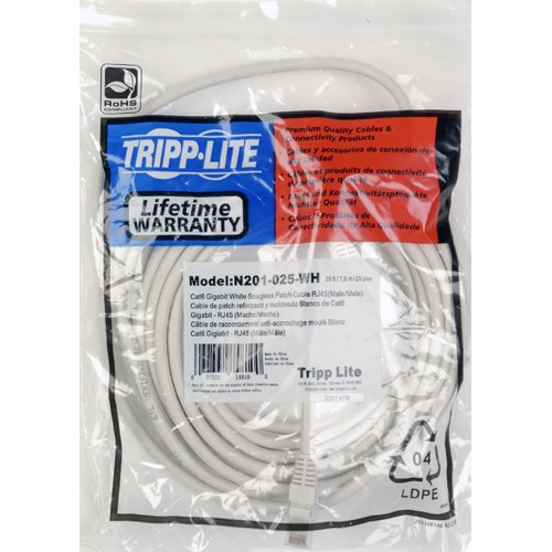 Cable Patch Cat6 Gigabit Tripp Lite 10 ft RJ45 Blanco miniatura 2