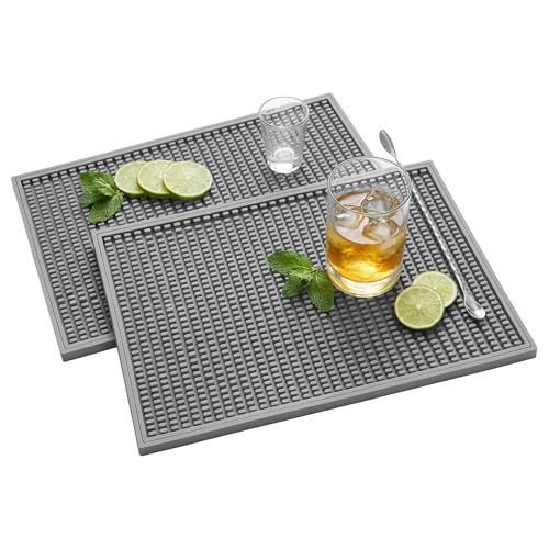 ZJWZLG Bar Mat 18'X12'(2 Pcs) Non-Slip Rubber Bar Mat, Spill Proof & Design,Easy to Clean Textured...