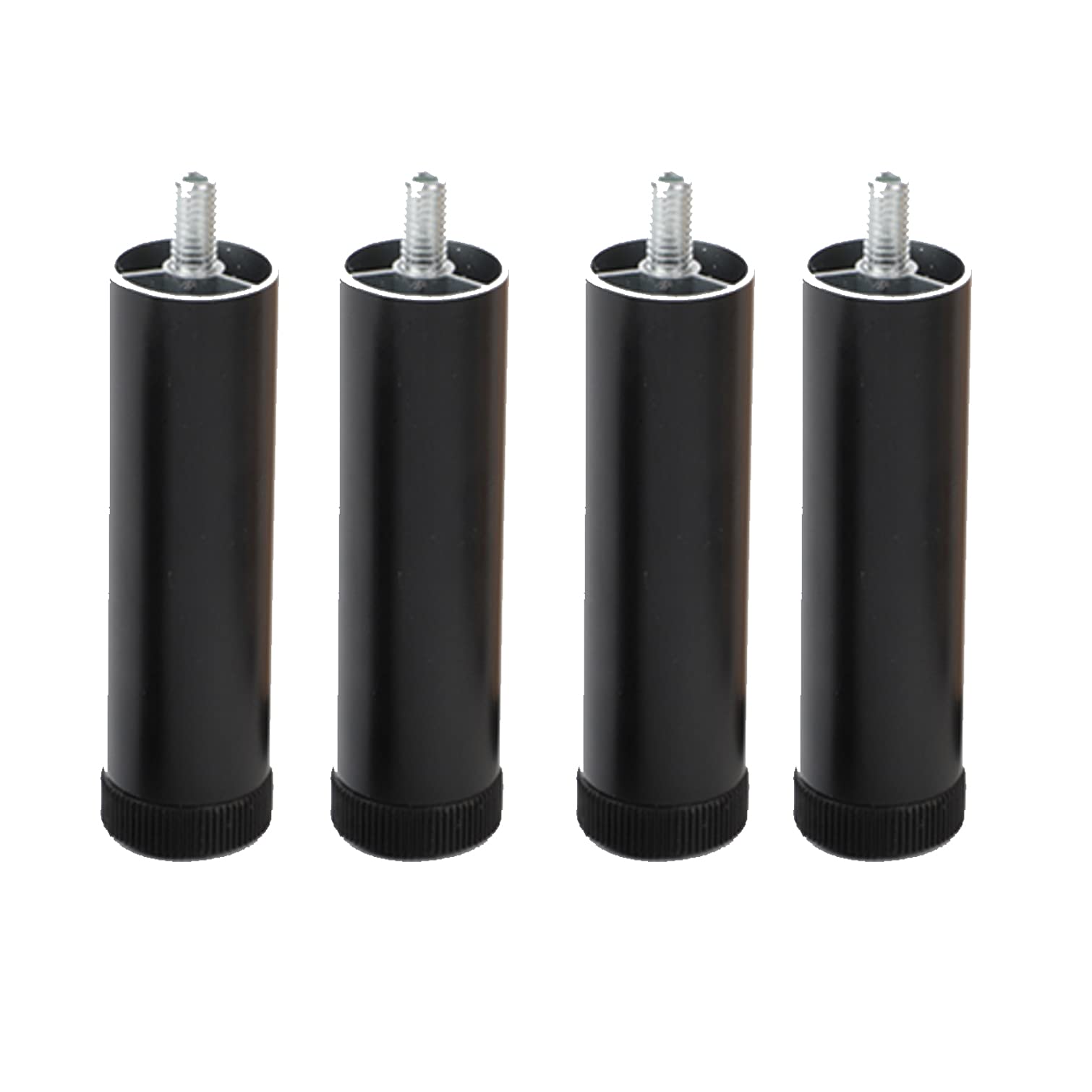 Gambe regolabili per mobili in alluminio M8, bulloni per tavoli e divani, altezza ± 4 mm, piedini di supporto per mobili da cucina e letti da 6 cm, colore nero, set da 4