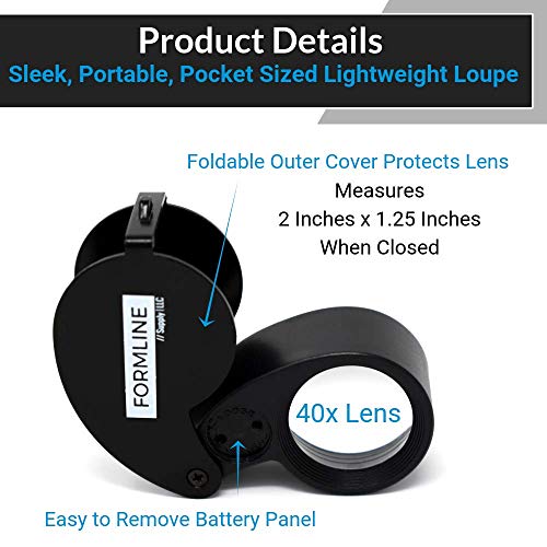 image for 40X LED Illuminated Jewelers Loupe/Trichome Scope by Formline Supply -