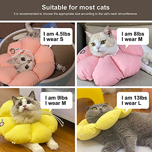 Image of HiDREAM Cat Cone Collar,Cute Waterproof Elizabethan e Collar for Cats,Anti-Bite Lick Wound Healing Safety Cat Recovery Collar,All-Season Style