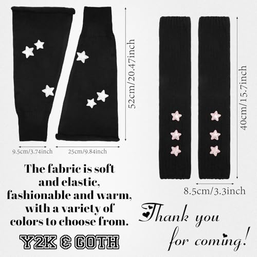 Jspupifip Y2K Leg Warmers for Women, Star Streetwear Leg Cover Retro Stretchy Arm Warmers for Rave Festival4