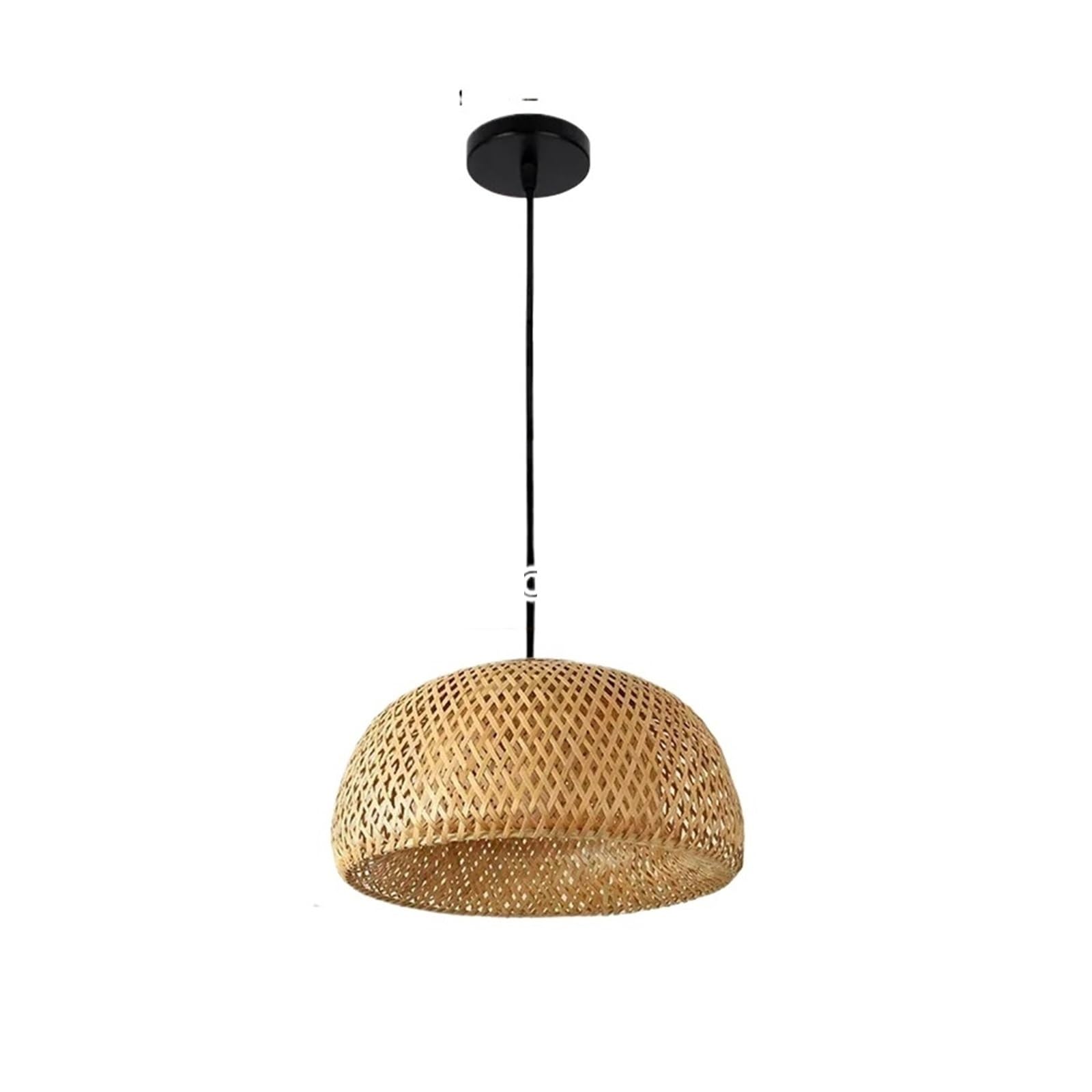 Akdjgfp A Style 02 Rattan Lampshade Handmade Wicker Lampshade Hanging Lamps Rattan Pendant Light Weaving Lamp(A Style 02)
