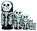 Debbieicy 5Pcs Beautiful Handmade Wooden Russian Nesting Dolls Skull Matryoshka Dolls Gift for Halloween and Birthday - Stacking Doll Set of 5 from 6.3