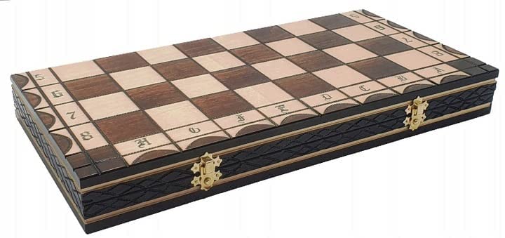 Chess and games shop Muba Beautiful Handcrafted Wooden Chess Set with Wooden Board and Handcrafted Chess Pieces - Gift idea Products (17 inches (44 cm) Deco)