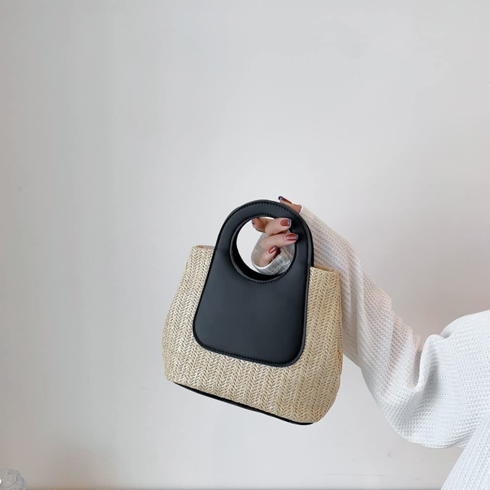 Strohtasche Strohsack Korb Handtaschen Sommer Handgemachte Gewebte Strandtasche Urlaub Umhängetaschen Frauen Dame Stroh Strandtasche