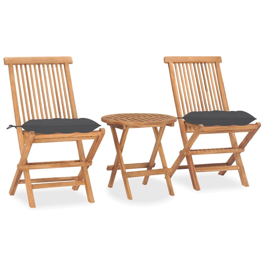 Salon de jardin en teck massif pour balcon et petite terrasse ombragée
