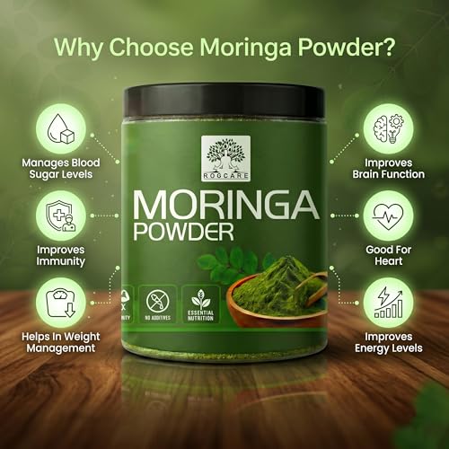 Image of Moringa Powder 200 gm Pure & Organic Drumstick Leaf Superfood | Rich in Vitamins & Minerals | Supports Immunity, Digestion & Energy | No Added Colors or Preservatives | Farm-Grown (200 gm)