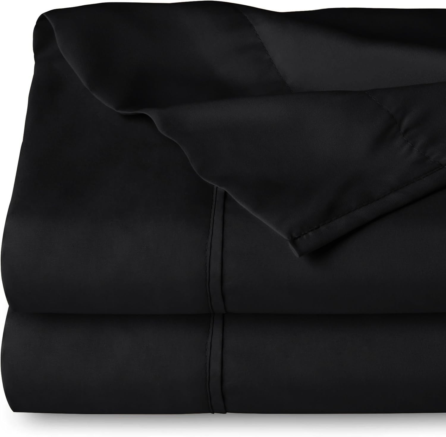 Yorkshire Bedding Black Flat Sheet Single 100% Egyptian Cotton 200 Thread Count Hotel Quality Bed Sheets 2 Pack
