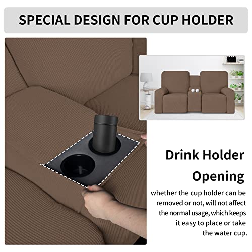 Image of Easy-Going 1 Piece Reclining Loveseat with Middle Console Slipcover