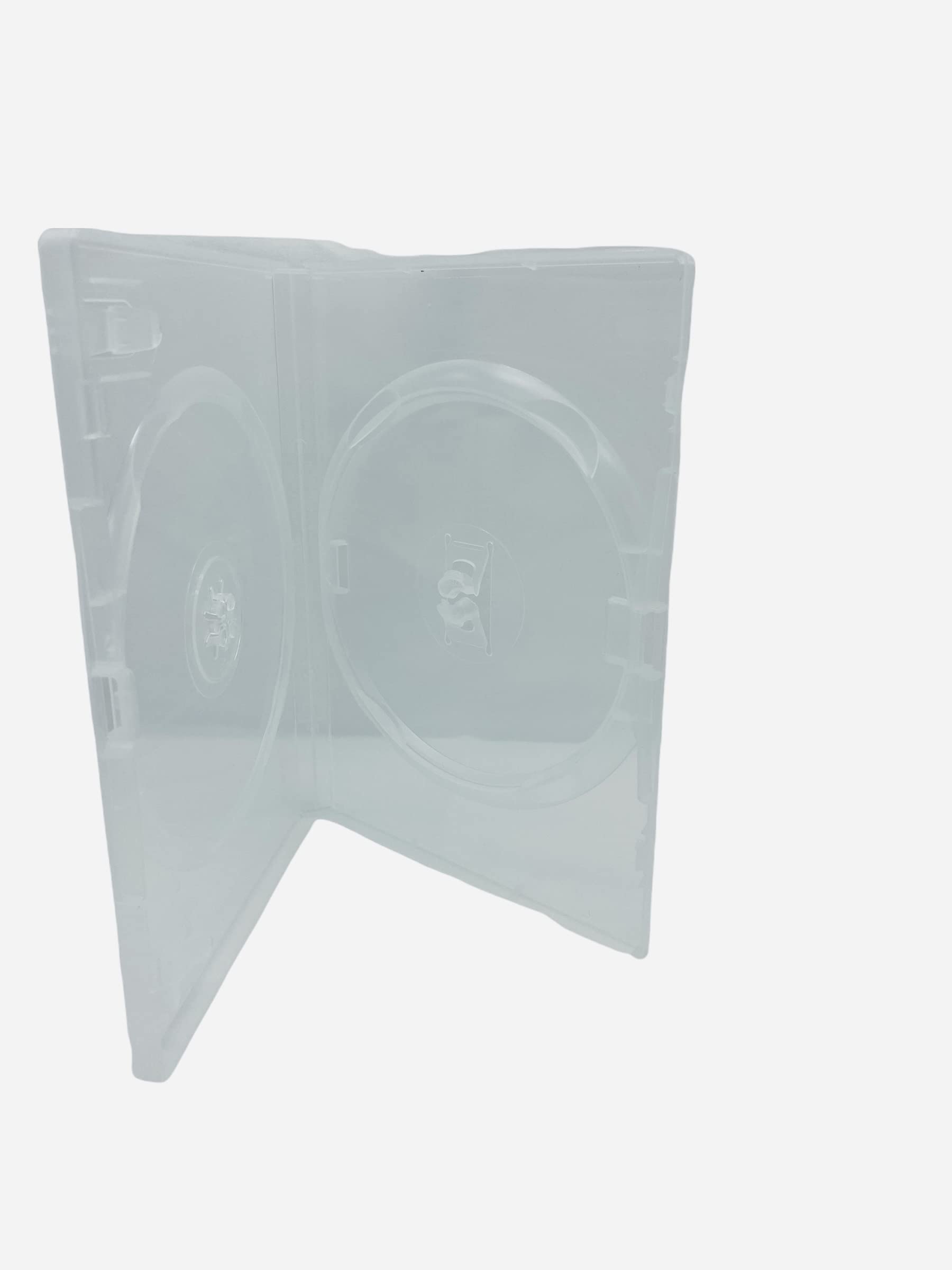 Dragon Trading - Confezione da 10 custodie doppie per DVD, CD, Blu-Ray, 14 mm, per contenere 2 dischi, con custodia esterna per intarsio artistico, stesse custodie usate dai principali studi