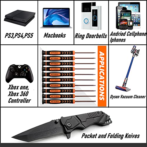 Torx Screwdriver Set Of T2-T15, Teckman 10-Piece Magnetic Small Torx Security Screwdrivers With T2 T3 T4 T5 T6 T7 T8 T9 T10 T15 Star Screwdriver Tool Kit For Xbox,Ps3,Ps4,Knife,Computer & Other Device #TOP4