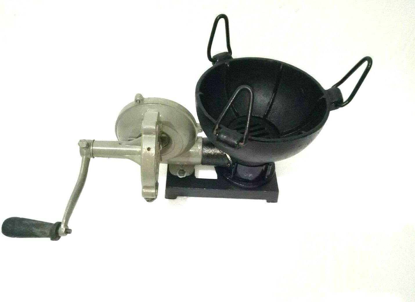 ALFA NAUTICAL Blacksmith Forge with Hand Blower for Knife Making Blacksmithing Forging Tools Equipment Vintage Style Coal Forge Furnace with Pedal Type Hand blowe