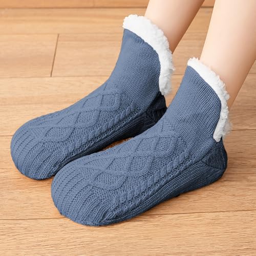 Image of Fluffy Fuzzy Warm Slipper Socks for Women Men Thick Fleece Lined Non-Slip Socks Indoor Floor ChristmasGiftsfor women Winter super Soft Warm Cozy Grip Socks