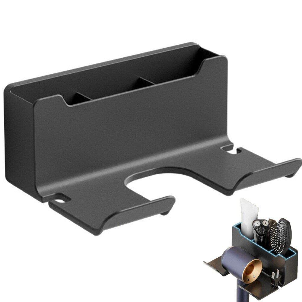 Hrippy Storage Holder Hair Dryer Holder Wall Mounted Rack Bathroom Shelf Storage Shelves Accessories Shelves Hair Brush Storage Bracket