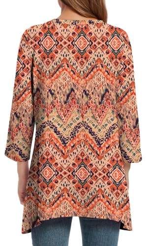 Image of OFEEFAN Tunic Tops for Women Loose Fit Dressy 3 /4 Length Sleeve Womens Tops with Asymmetrical Hem S-4XL