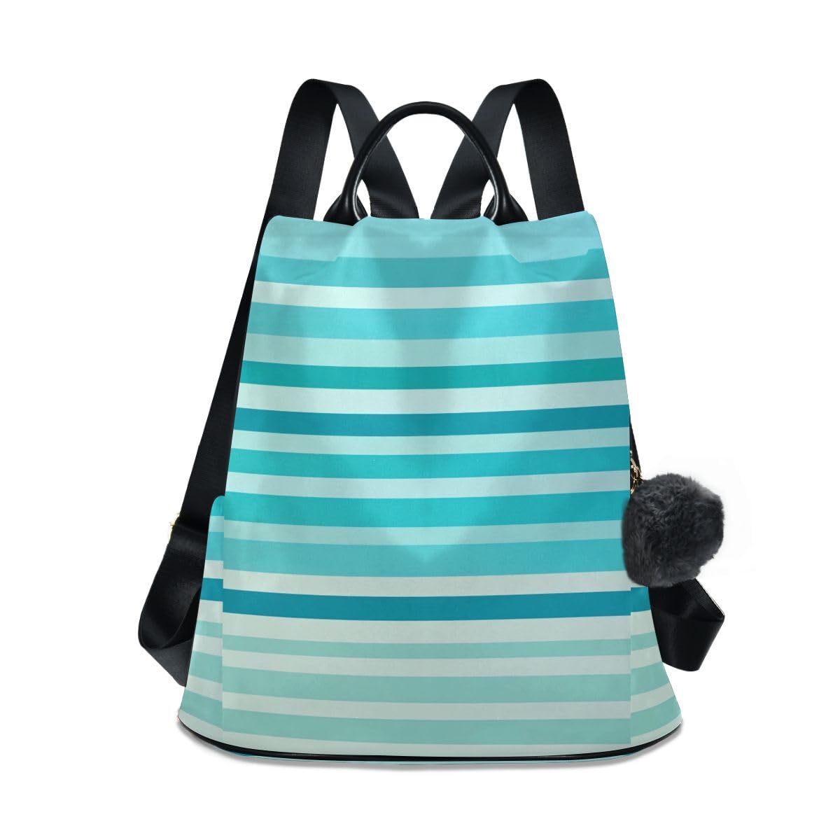 ALAZA Teal Blue Stripes Trips Hiking Camping Rucksack Pack for Women