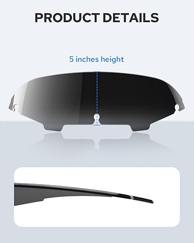 Miniatura 5 de Benlari Parabrisas negro de 5 pulgadas para Harley 1996-2013 Davidson Touring Street Glide Electra Glide Ultra Classic FLHTK FLHTI FLHT FLHTCU Tri