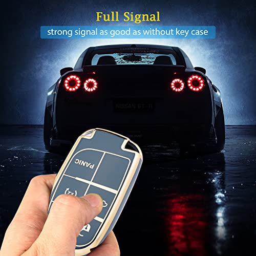Xiyang Trade For Jeep Key Fob Cover With Keychain, Soft Tpu Key Case Shell Full Protection Suitable For Jeep Grand Cherokee Renegade Compass Durango Charger Dodge Challenger (Blue) #TOP5