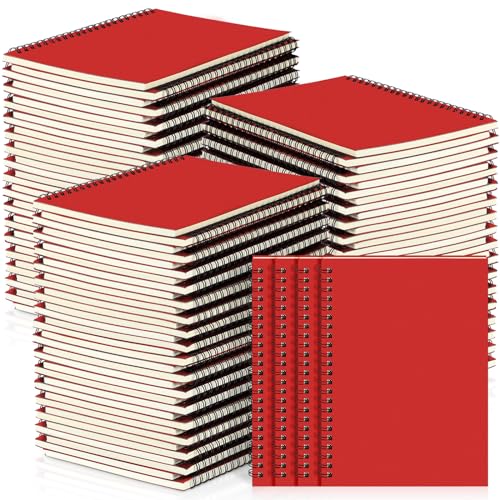 Image of Yahenda 54 Pcs Spiral Notebooks,1 Subject,Wide Ruled, Red