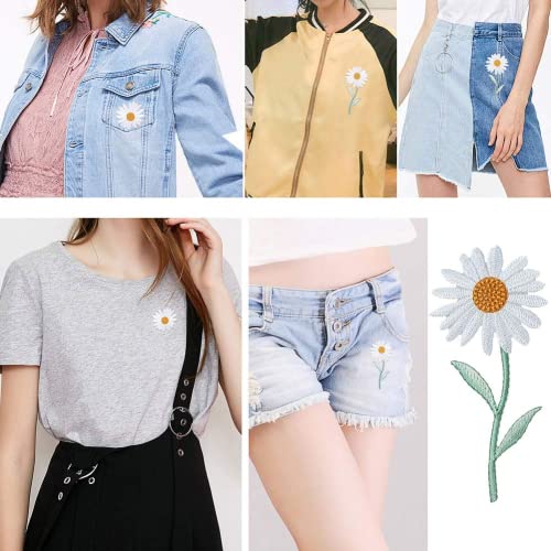 6 Pcs Daisy Embroidery Patches Flowers Floral Patches Iron On Patches Sew On Applique Patch For Clothes Diy Patches Sewing Accessories #TOP2