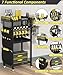 Artibear 4-Tier Rolling Power Tool Organizer Storage Cart, Garage Organization on Wheels Tool Cart with Drill Set Rack Shelf, Mechanic Utility Cart for Workbench & Outdoors Working, Gift for Men Dad