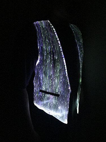 LED Fiber Optic Waistcoat Light up Vest for Men Fashion Glow in the Dark Luminous Vest,Mobile APP Control4
