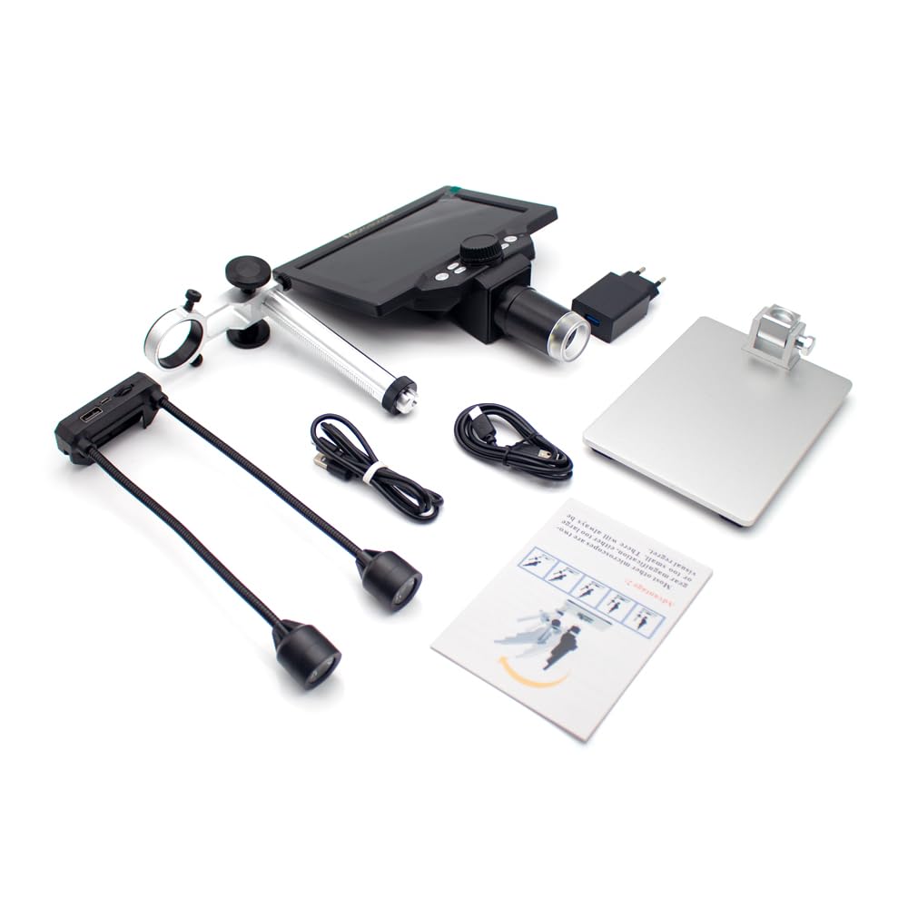 Toplionace 7 Calowy Mikroskop Cyfrowy LCD do Lutowania 12mp 1-1200X Lupa z Ciągłym Wzmocnieniem i światłami Wypełniającymi G1200