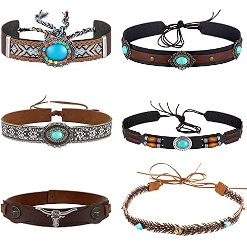 6pcs Western Hat Bands by LUTER Cover