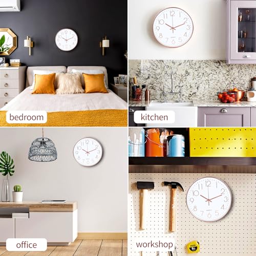 Wall Clock 12 Inch Non-ticking Silent,round shape without ticking, decorative wall clock, high precision, easy to read, suitable for office, living room, kitchen - Cosy Home Interiors Wall Clock 12 Inch Non-ticking Silent,round shape without ticking, decorative wall clock, high precision, easy to read, suitable for office, living room, kitchen - Image 4