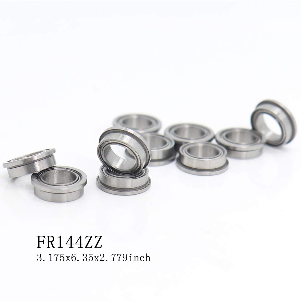 TMP1105 Flange Ball Bearings FR144ZZ Flange Bearing 3.175x6.35x2.779 mm ABEC-1 Inch Flanged FR144 Z ZZ Ball Bearings (10 PCS)