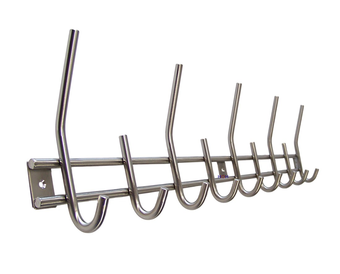 Edelstahl Garderobenleiste WG-9H Kleiderhaken V2A Garderobenhaken Wandgarderobe