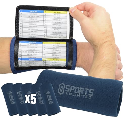 Image of Sports Unlimited Adult Triple Wrist Coach, Football Wristbands for Plays, Baseball Wristbands, QB Arm Bands