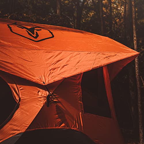 Gazelle Tents™ T4 Hub Tent, Easy 90 Second Set-Up, Waterproof, UV Resistant, Removable Floor, Ample Storage Options, 4-Person, Sunset Orange, 78" x 94" x 94"