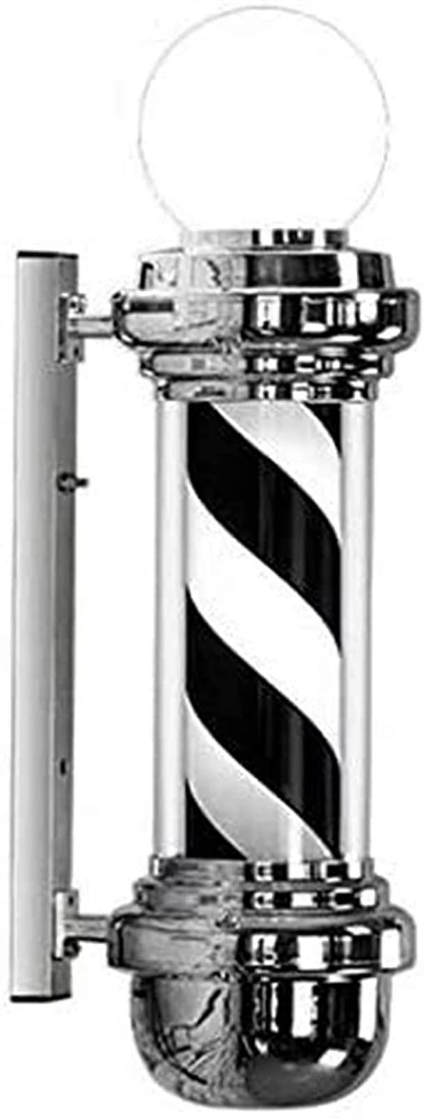 WQZZDStar Barber Pole Light LED Barber Shop Pole Barber Pole Light LED Barbers Pole 68cm Rotating Wall Lights Barbershop Hair Salon Outdoor Waterproof Wall Light (Color:Red) (Black)